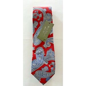 NWT Daniel Cremieux Signature Collection Seven Fold Silk Tie Red Blue